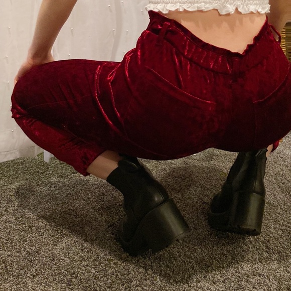 Red Velvet Pants - Picture 3 of 3
